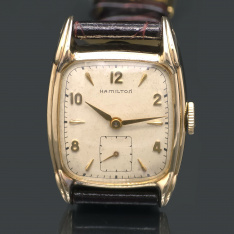 Vintage CA1949 Hamilton Wristwatch with Yellow Gold Filled Tonneau Case